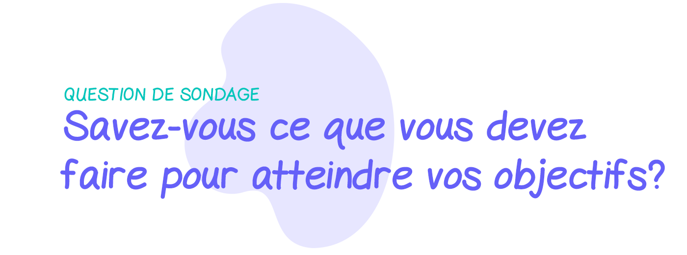Question de sondage: Savez-vous ce que vous devez faire pour atteindre les objectifs qui vous sont fixés?